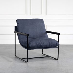 Amelia Chair in Vintage Denim, Angle