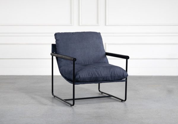 Amelia Chair in Vintage Denim, Angle