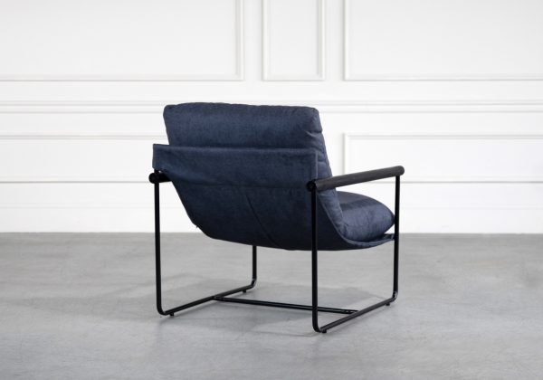 Amelia Chair in Vintage Denim, Back