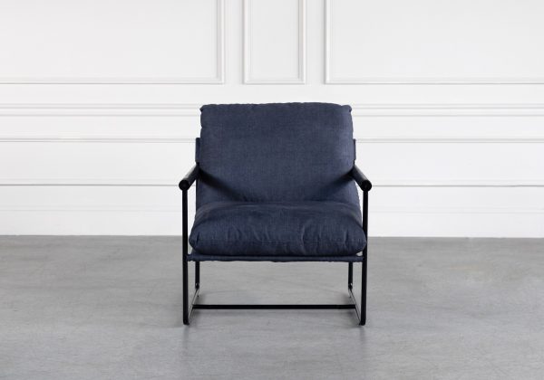 Amelia Chair in Vintage Denim, Front