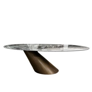 Antonio Dining Table, Bronze Base, Front