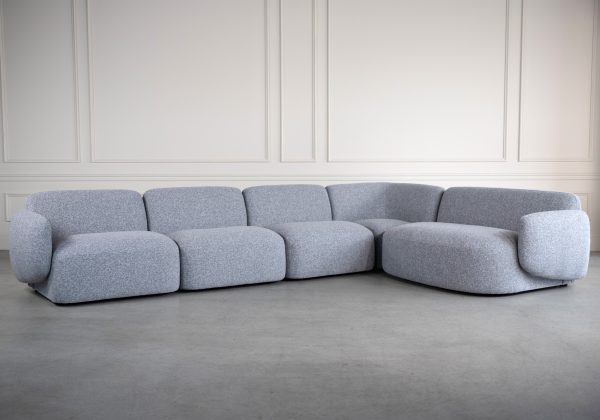 Frank Sectional in Grey, Angle