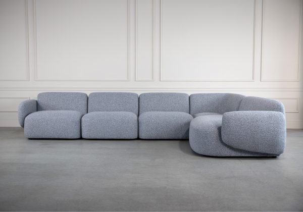 Frank Sectional in Grey, Front