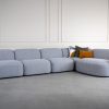 Frank Sectional in Grey, Pillows, Angle