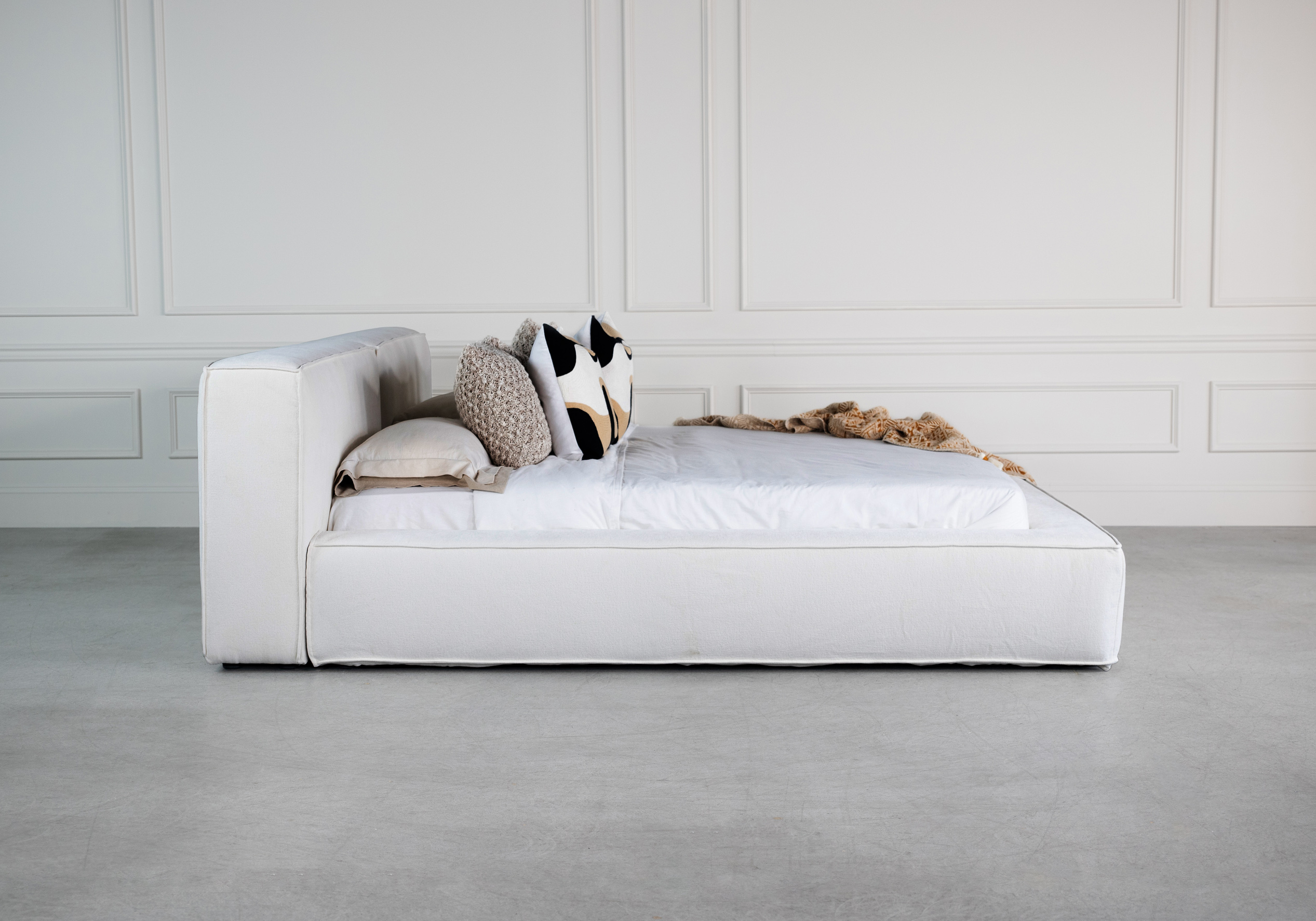 Nora Upholstered Platform King Bed ScanDesigns Furniture