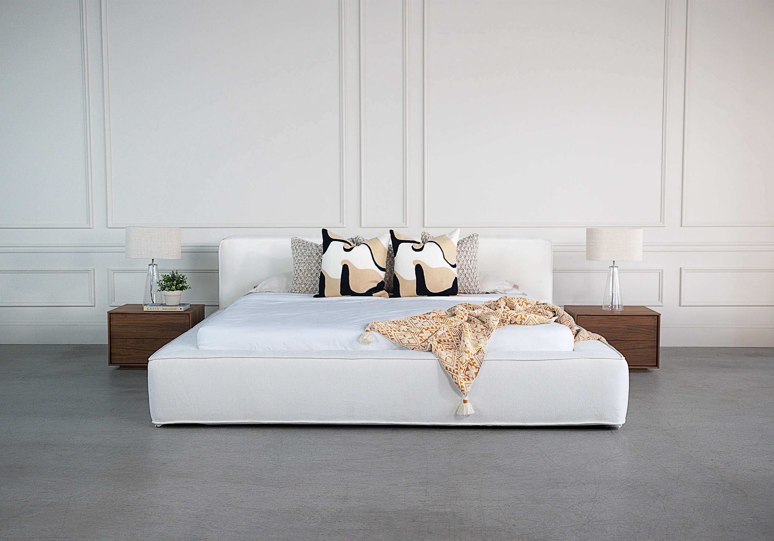 Nora Upholstered Platform King Bed ScanDesigns Furniture