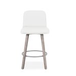 Visconti Swivel Stool Parchment Wood Front