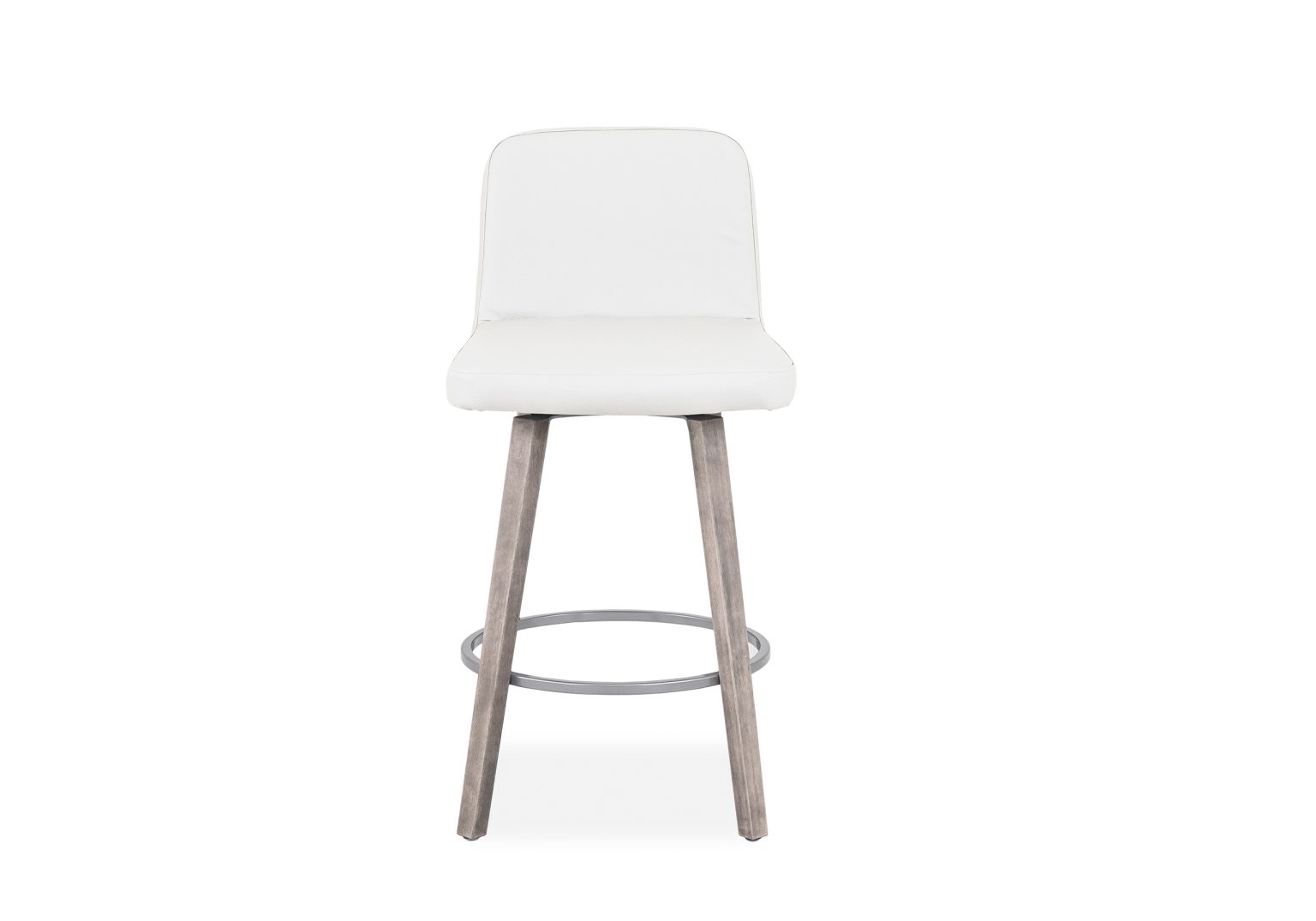 Visconti Swivel Stool Parchment Wood Front