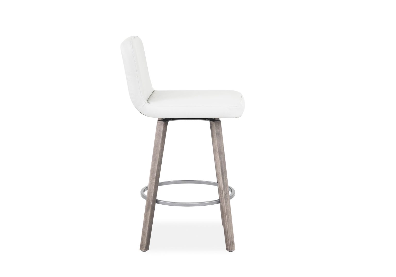 Visconti Swivel Stool Parchment Wood Side