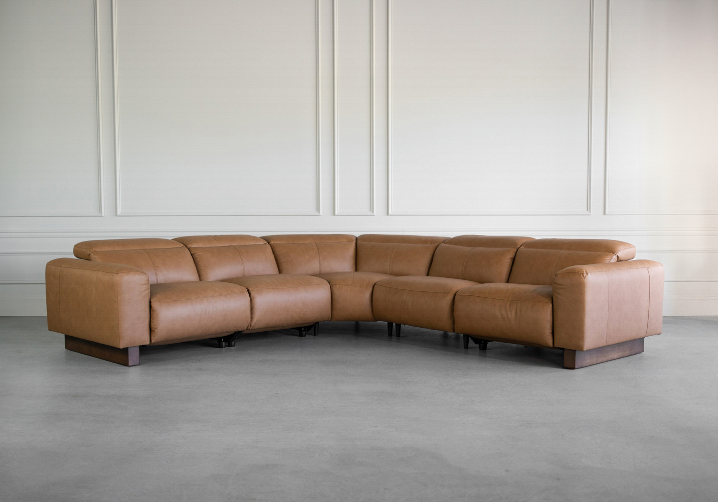 Wendy Butter Leather Sectional Angle