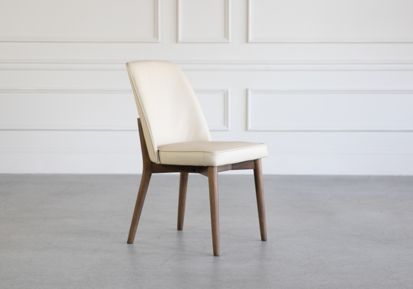 Isabel Chair Beige Leather Angle