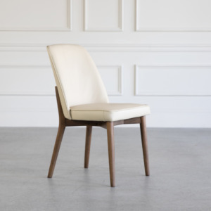 Isabel Chair Beige Leather Angle Isabel Chair Beige Leather Angle