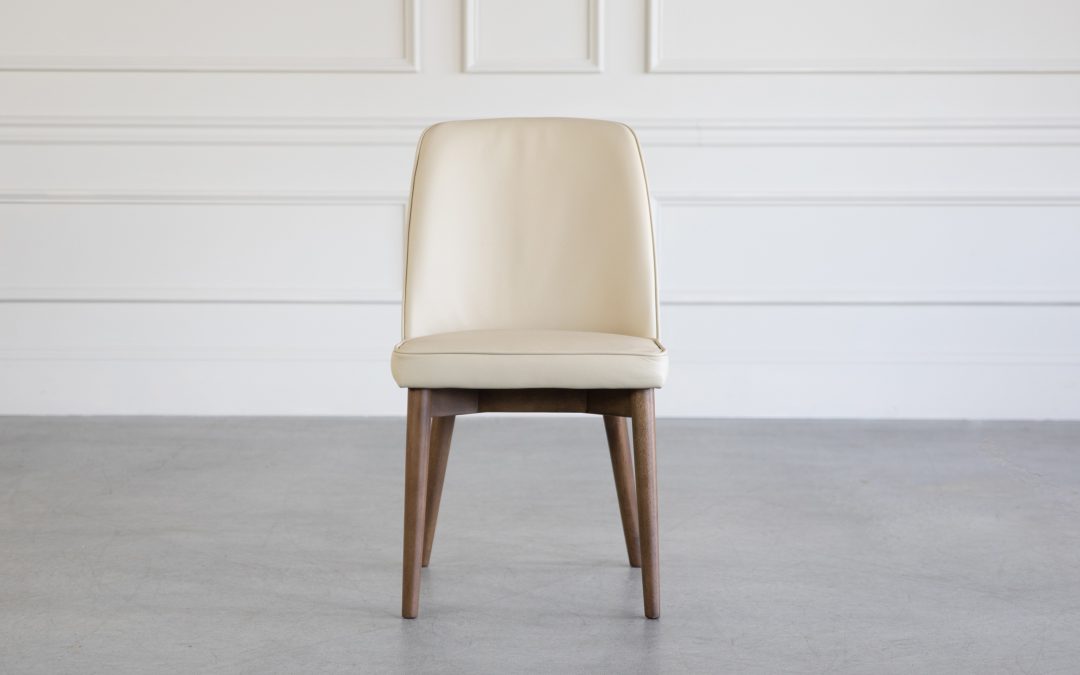 Isabel Leather Dining Chair with Wood Legs