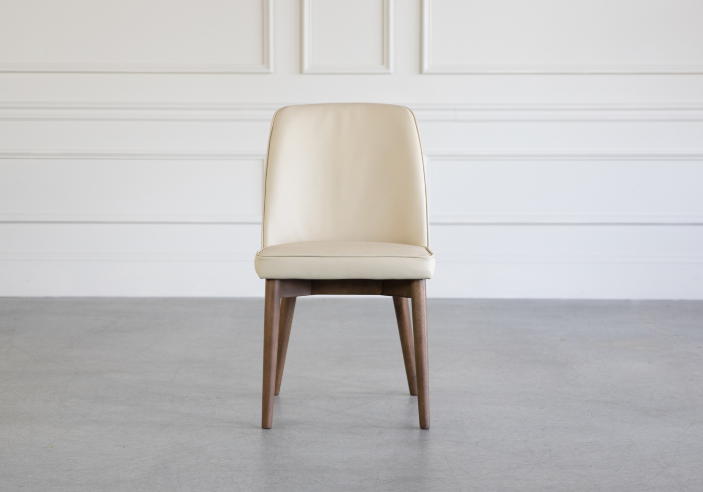 Isabel Chair Beige Leather Front
