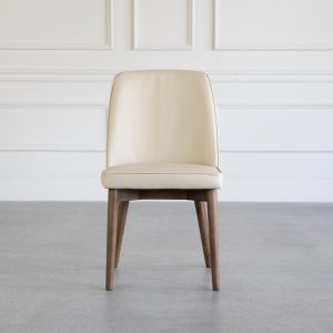 Isabel Chair in Beige Leather, Front