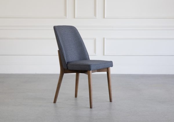 Isabel Chair in Grey Fabric, Angle