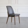 Isabel Chair in Grey Leather, Angle