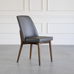 Isabel Chair Grey Leather Angle Isabel Chair Grey Leather Angle