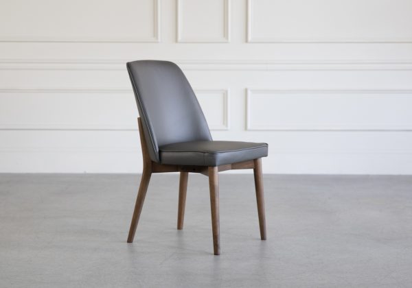 Isabel Chair in Grey Leather, Angle