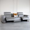 Karl Large Pwr. Sofa in LGrey U71, Angle, Two Recline