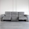 Karl Large Pwr. Sofa in LGrey U71, Front, 2 Recliners, All Heads Up