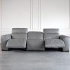 Karl Large Pwr. Sofa in LGrey U71, Front, 2 Recliners, Heads Up