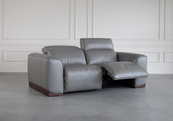 Karl Pwr. Sofa in LGrey U71, Angle, 1 Recliner