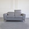 Lucas Loveseat in Grey, 1 Headrest Up, Front