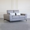 Lucas Loveseat in Grey, 2 Headrests Up, Angle, Style