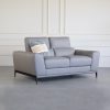 Lucas Loveseat in Grey, 2 Headrests Up, Angle, Style, 2