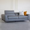 Lucas Sofa in Charcoal, 1 Headrest Up, Angle, Style