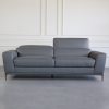 Lucas Sofa in Charcoal, 1 Headrest Up, Front