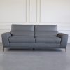 Lucas Sofa in Charcoal, 2 Headrests Up, Front