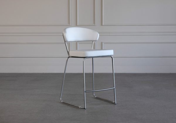 Claude Counter Stool, White, Angle