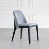 Parma Dining Chair in Dark Grey, Matte Black, Angle
