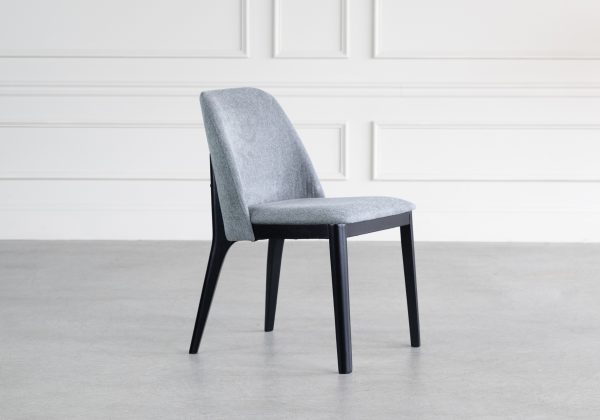 Parma Dining Chair in Dark Grey, Matte Black, Angle