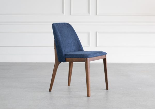 Parma Dining Chair in Navy, Angle