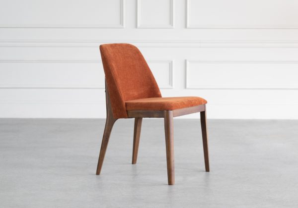 Parma Dining Chair in Rust, Angle