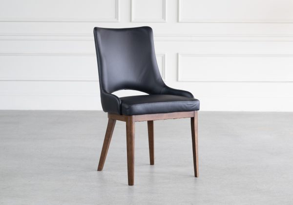 Moderna Dining Chair in Black, Angle