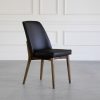 Isabel Dining Chair, Black Leather, Angle