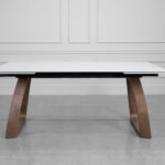 Malta Ceramic White X-Matte Dining Table - Front