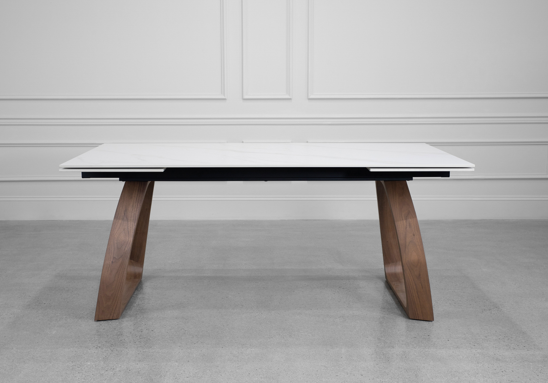 Malta Ceramic White X-Matte Dining Table - Front