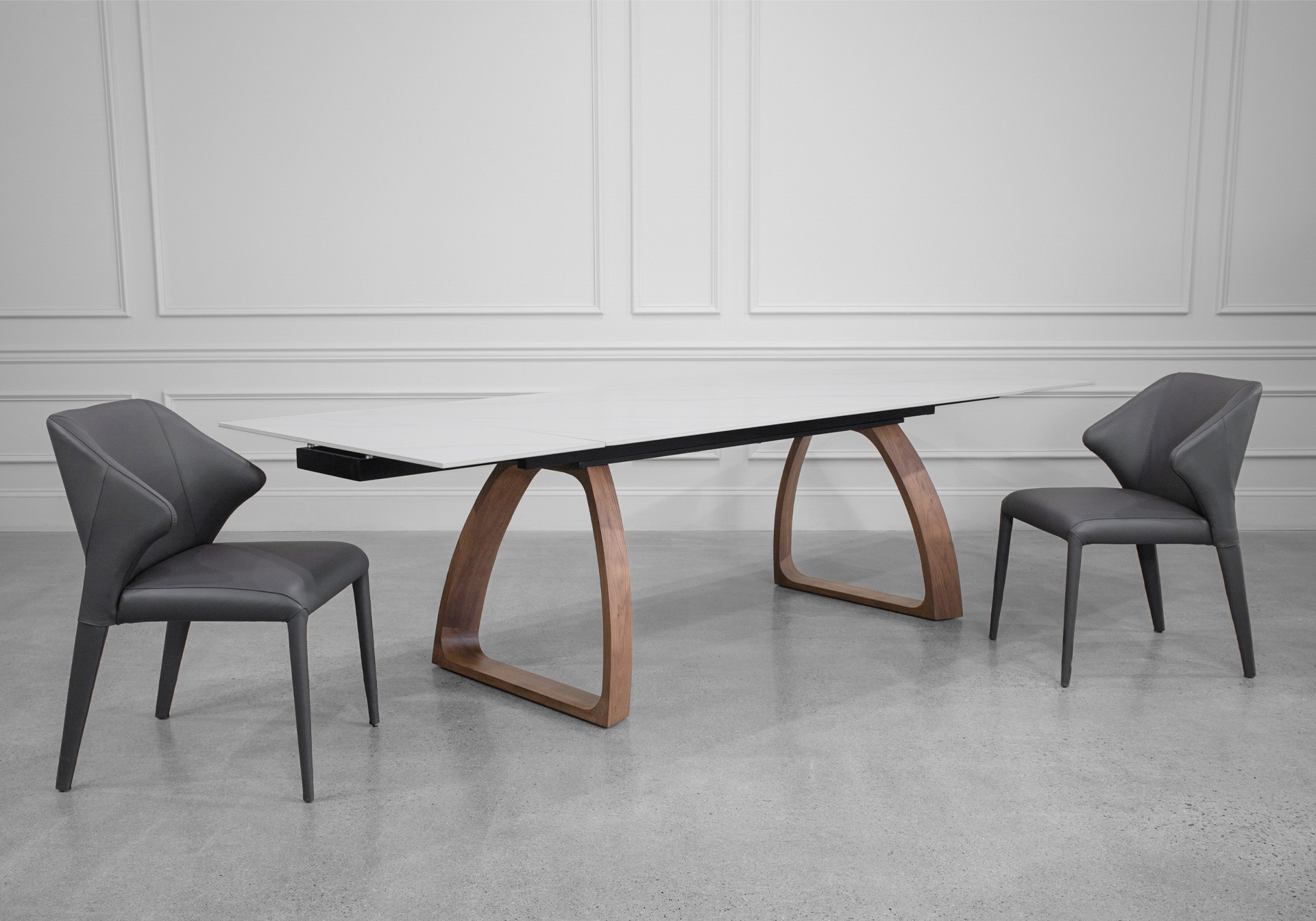 Malta Ceramic White X-Matte Dining Table with Chairs Malta Ceramic White X-Matte Dining Table with Chairs