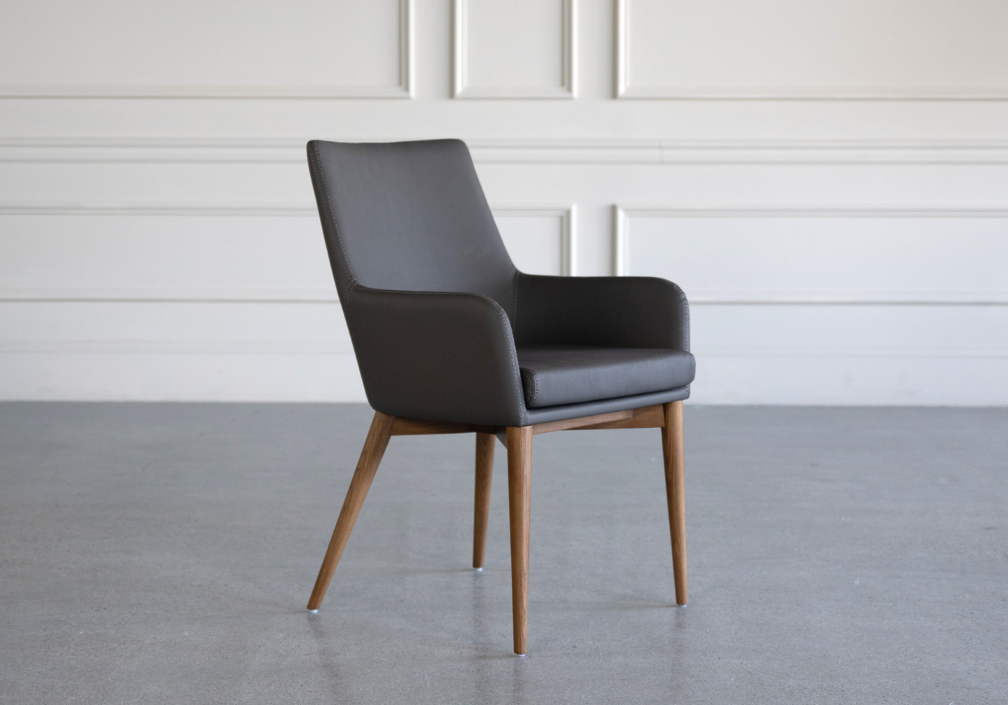 Vista Armchair Grey PU Angle
