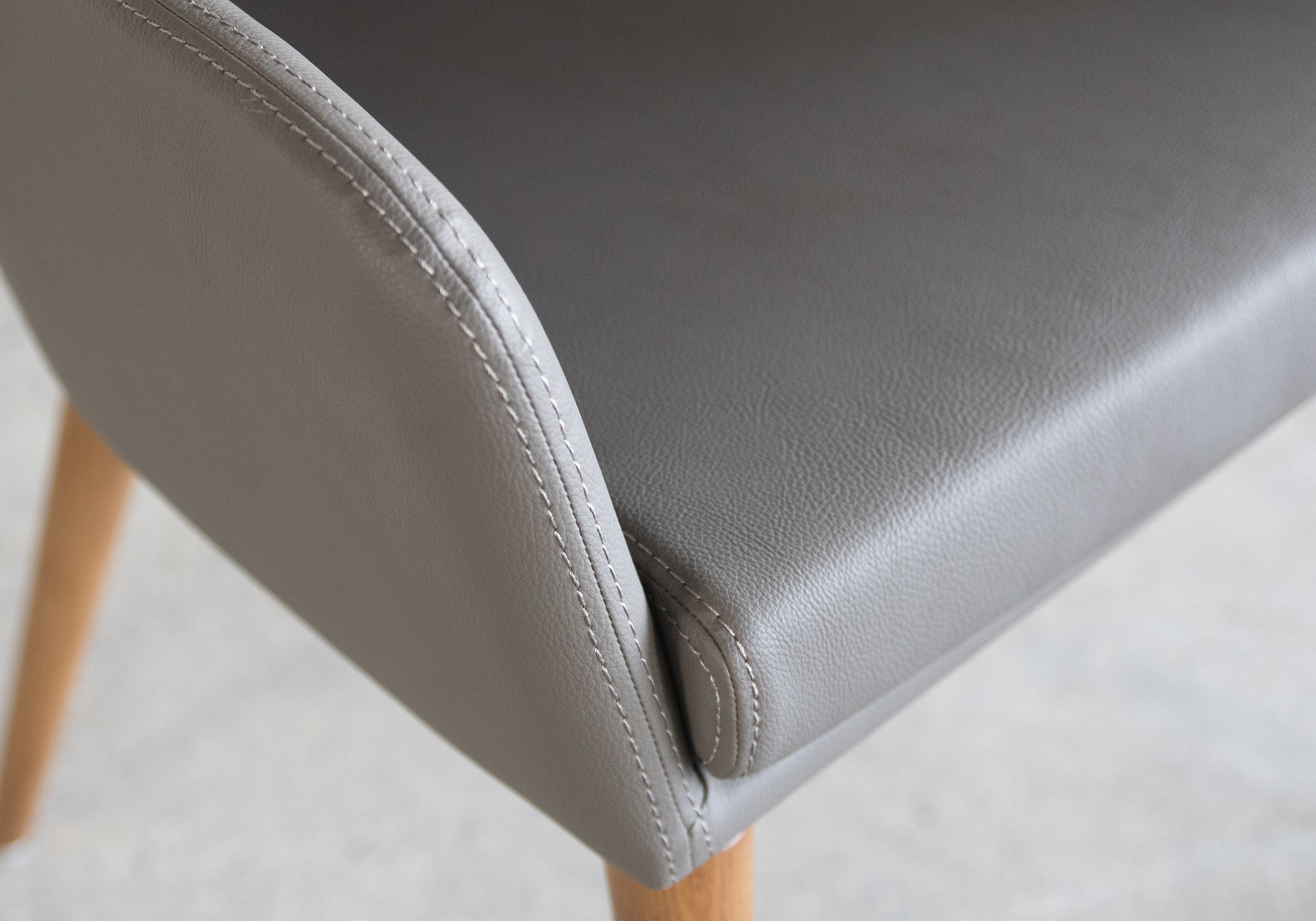 Vista Armchair Grey PU Detail Vista Armchair Grey PU Detail