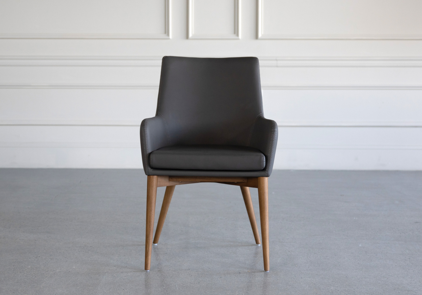 Vista Armchair Grey PU Front