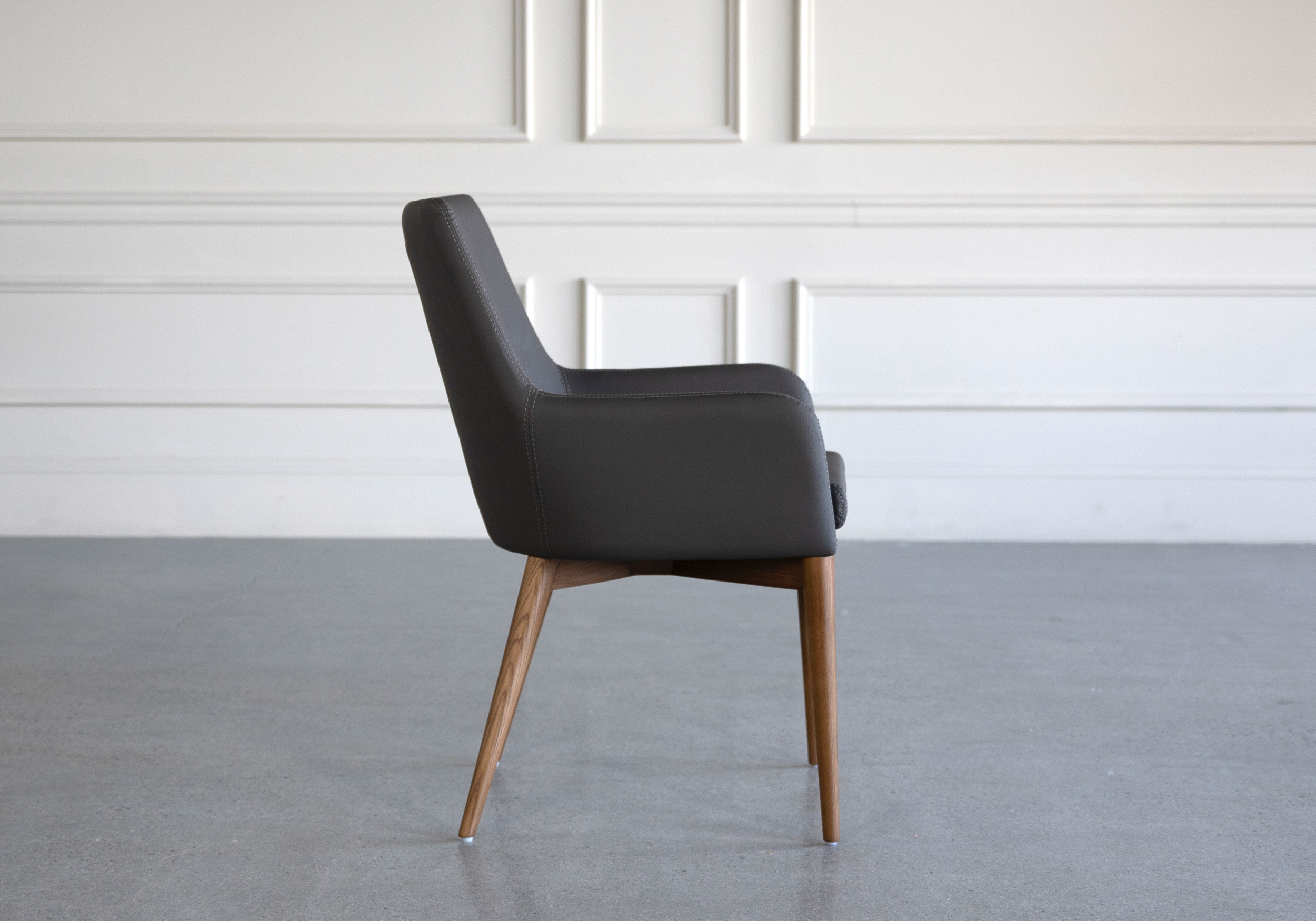 Vista Armchair Grey PU Side Vista Armchair Grey PU Side