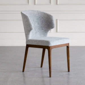 blake fabric dining chair shale walnut front angle blake fabric dining chair shale walnut front angle