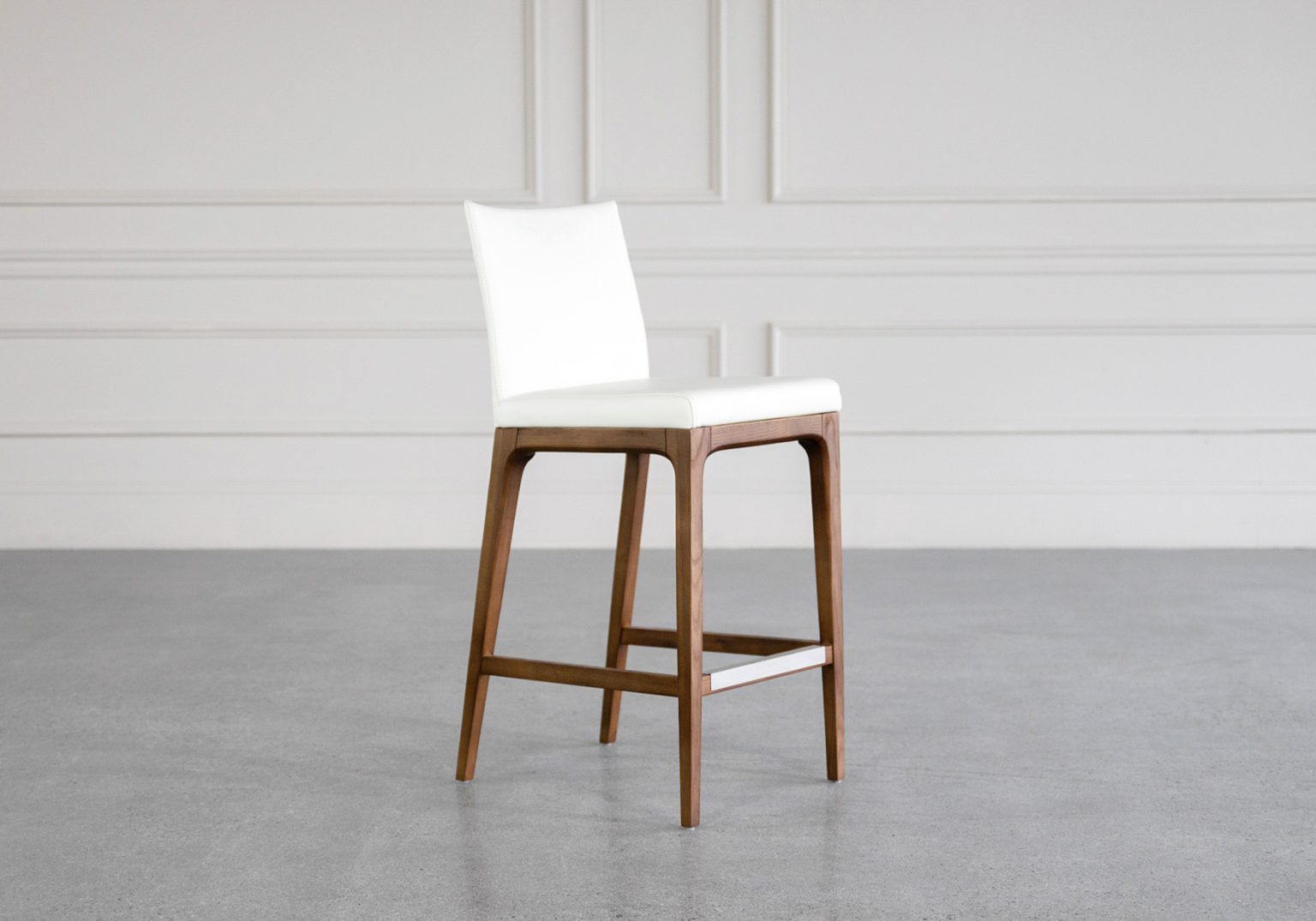 dexter white walnut counter stool angle