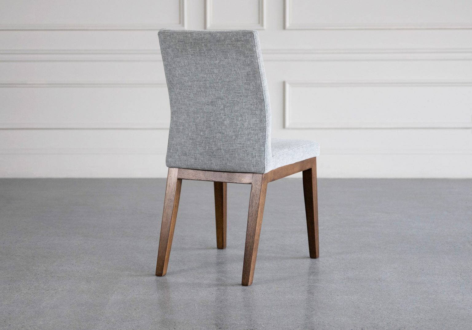 lena fabric dining chair shale walnut back